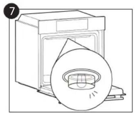 CANDY FIDC B605 L - Vymena zarovky (Zavisina modelu trouby.) - 7