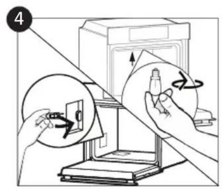 CANDY FIDC B605 L - Vymena zarovky (Zavisina modelu trouby.) - 4