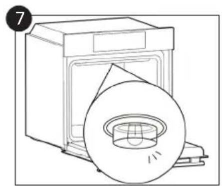 CANDY FIDC B605 L - Changer l'ampoule (en fonction du modèle de four.) - 7