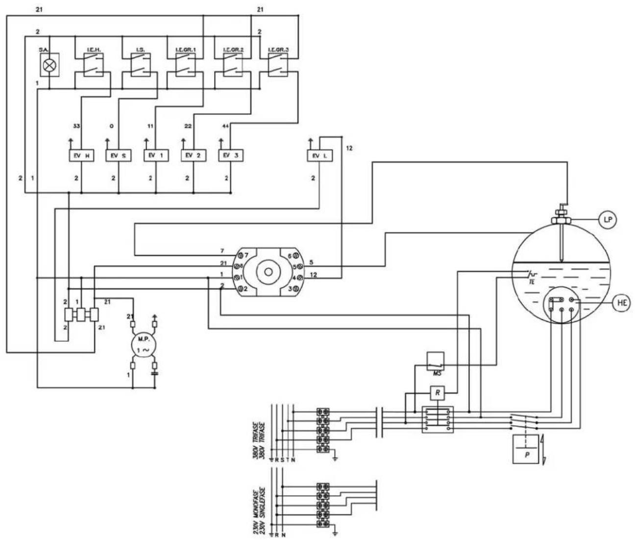 NUOVA SIMONELLI Appia 2 Group - IMPIANTO ELETTRICO /ELECTRIC SYSTEM /INSTALLATION ELECTRIQUE /ALEKTRISCHE ANLAGE /INSTALACIÓN ELÉCTRICA Appia ESSE 2/3 GR. - 1