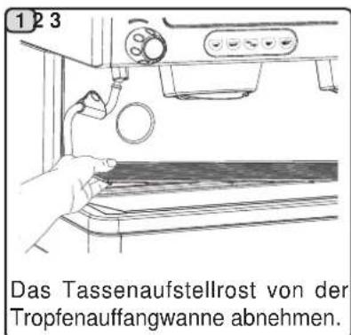 La Cimbali M27 - ROSTE UND TROPFSCHALE - Ausführung des Vorgangs am Ende des Arbeitsstages - 1