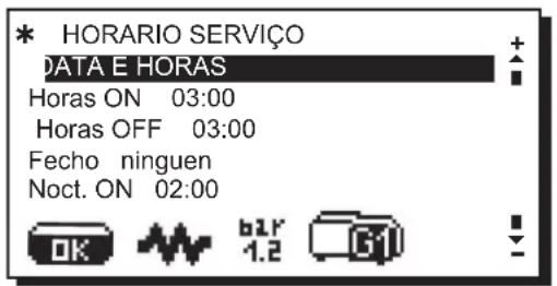 La Cimbali S39 Dolcevita - Menu horário de serviços - 2