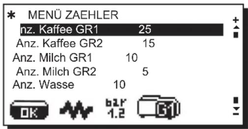 La Cimbali S39 Dolcevita - Anzeige und Nullstellen der Zahlwerke - 1