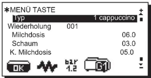 La Cimbali S39 Dolcevita - Menu Taste - Wahl Cappuccino - 1