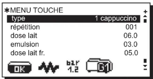 La Cimbali S39 Dolcevita - Menu touche - sélection cappuccino - 1