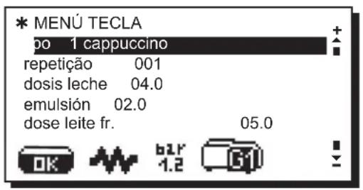 La Cimbali S39 Dolcevita - Menu tecla - Selecção Leite - 1
