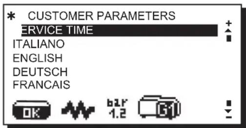 La Cimbali S39 Dolcevita - Service time menu - 1
