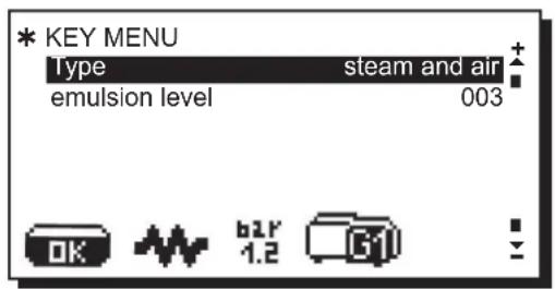 La Cimbali S39 Dolcevita - Key menu - Steam and air selection (where contemplated) - 1