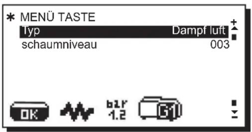 La Cimbali S39 Dolcevita - Menu Taste - Selektion Dampf luft (falls vorgesehen) - 1