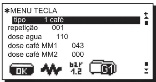 La Cimbali S39 Dolcevita - Menu tecla - Selecção Café - 1