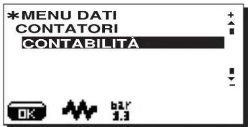 La Cimbali S39 TE - Menu DATI: CONTABILITA - 1