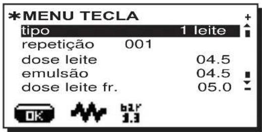 La Cimbali S39 TE - Menu tecla - Selecção Leite - 1