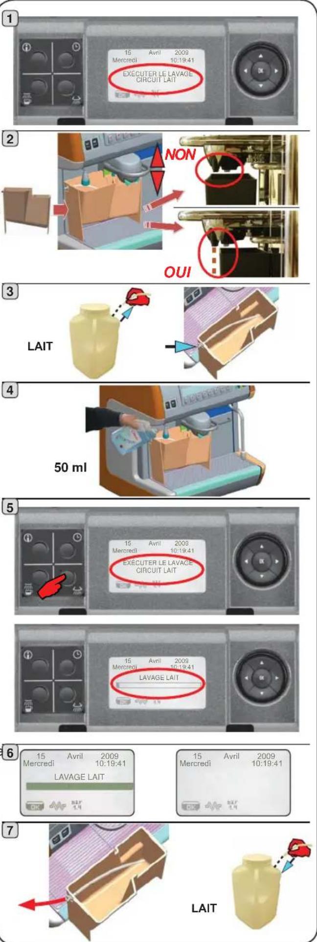 La Cimbali S39 TE - Lavage circuit lait avec détergent liquide - 1