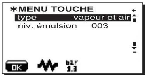 La Cimbali S39 TE - Menu touche - sélection vapeur et air (dans les cas prévus) - 2