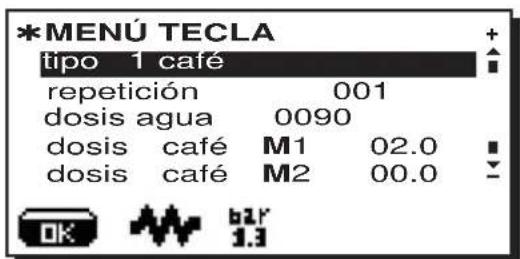La Cimbali S39 TE - Menu tecla - Seccion Café - 1