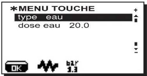 La Cimbali S39 TE - Menu touche - sélection eau chaude - 1