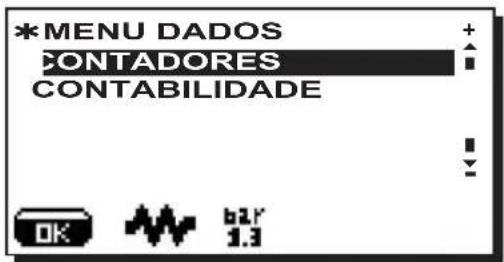 La Cimbali S39 TE - Menu DADOS: CONTADORES - 1