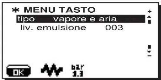 La Cimbali S39 TE - Menu tasto - Selezione vapore e aria (dove previsto) - 1