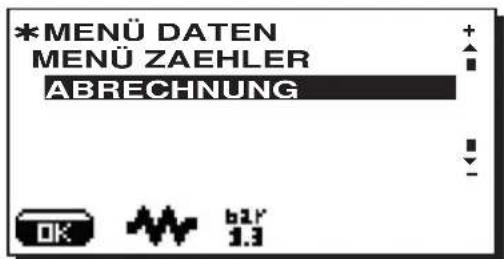 La Cimbali S39 TE - Datenmenu: ABRECHNUNG - 1