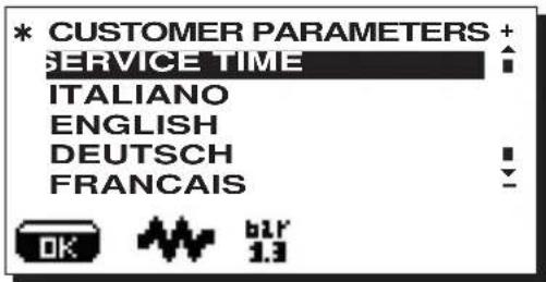 La Cimbali S39 TE - Customer parameters menu - 1
