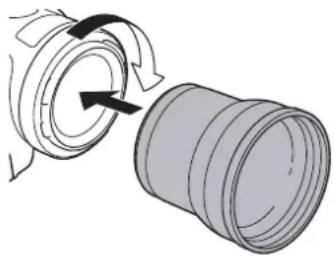 CANON XA60 - Einen Telekonverter an der Kamera anbringen - 1