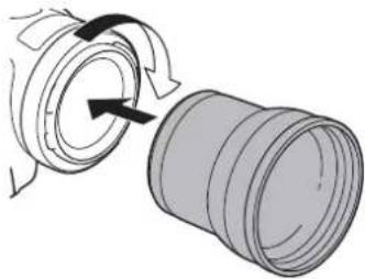 CANON XA60 - 将长焦附加镜安装到摄影机 - 1