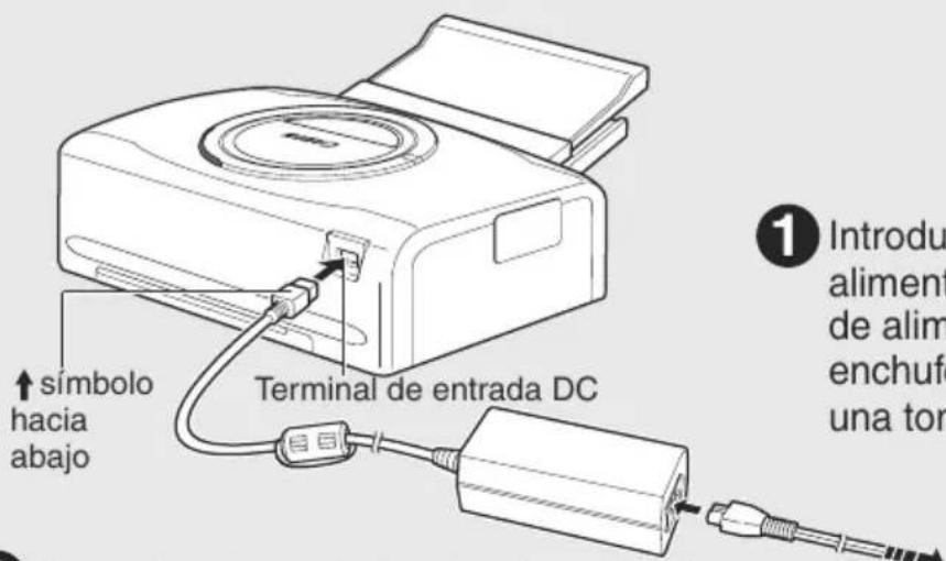 Conexión de la impressora a la fuente de alimentación electrica (p. 28) 1