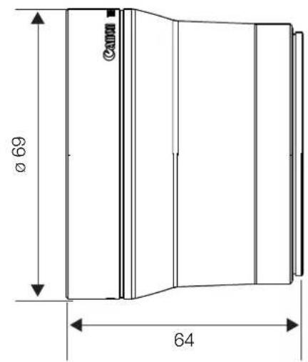 CANON XA70 - ■ Dimensiones detalladas de TL-H58 - 1
