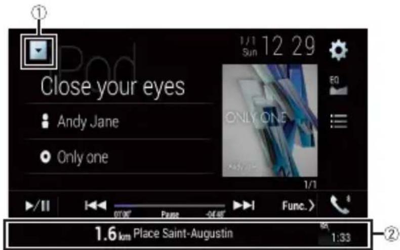 PIONEER AVICZ1000DAB - Affichage de l'écran de fonction AV - 1
