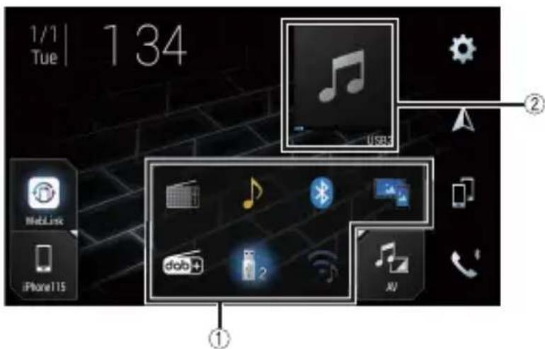 PIONEER AVICZ1000DAB - Écran de menu principal - 1