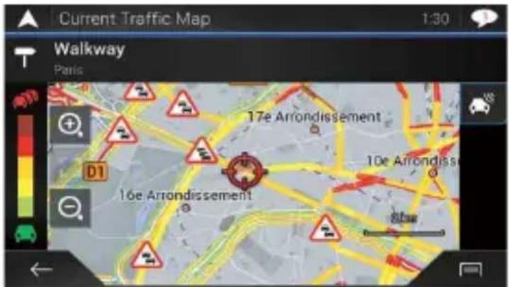 PIONEER AVICZ1000DAB - Vérification des incidents de circulation sur la carte - 1