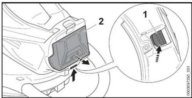STIHL SHA56 - Extraction de la batterie - 1