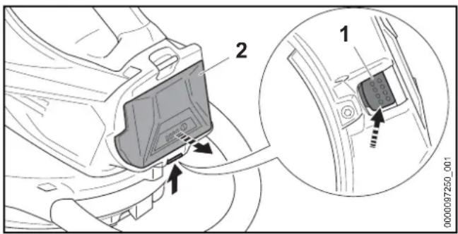 STIHL SHA56 - Estrarre la batteria - 1