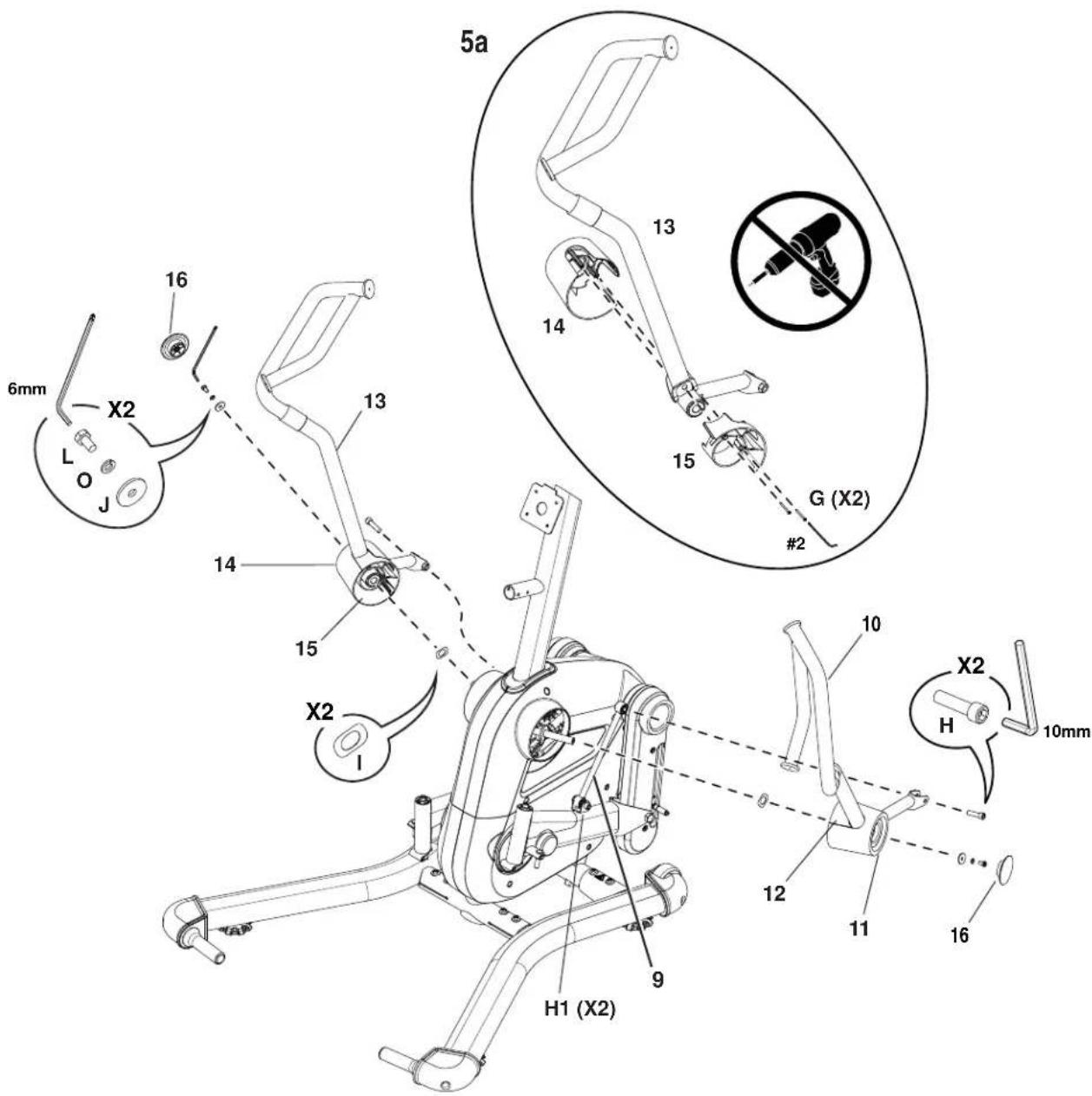 BOWFLEX LateralX LX5i - Arrimez les caches des pivots aux bras de poignée, puis installez les bras de poignée - 2