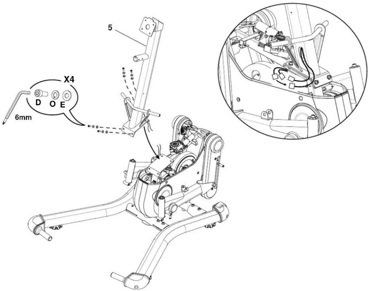 BOWFLEX LateralX LX5i - Installez le tube de la console sur le châssis - 1