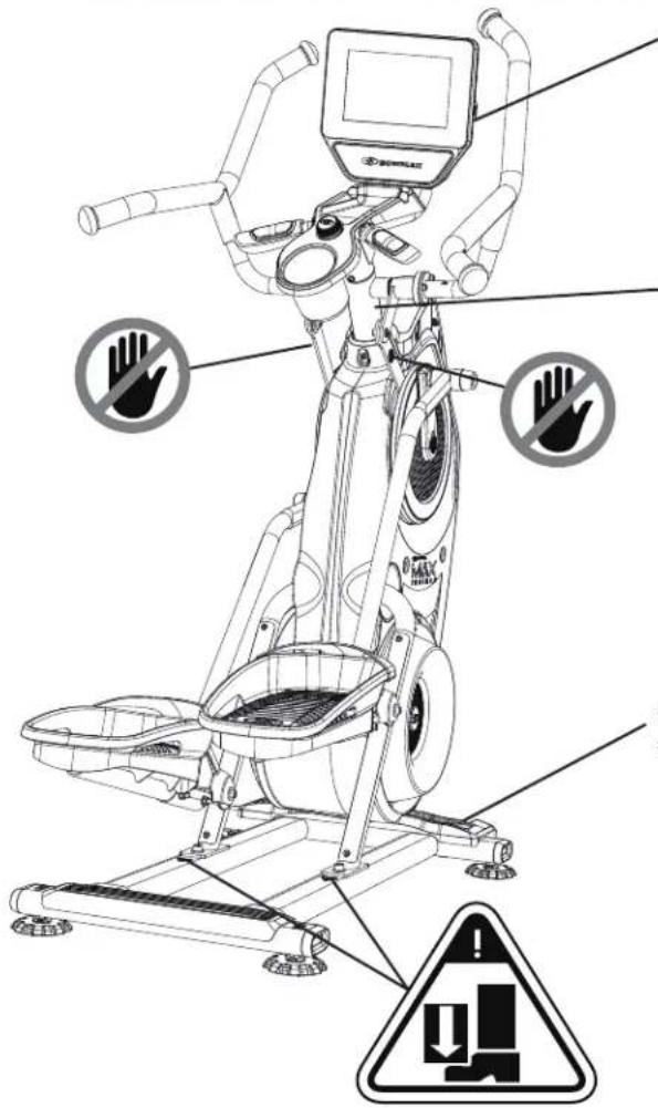 BOWFLEX Max Trainer M9 - Étiquettes d'avertissement de sécurité et numéro de série - 1