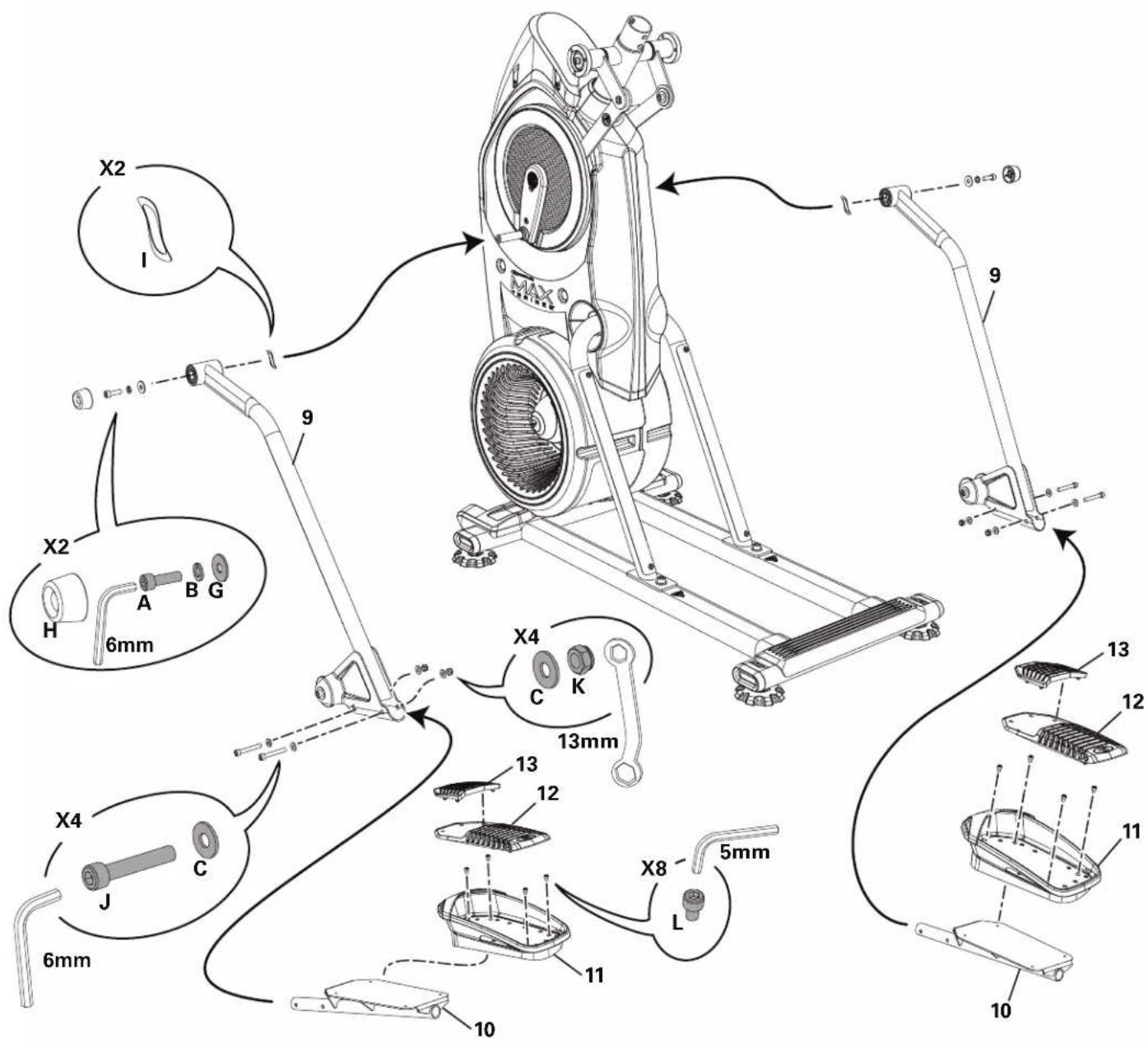 BOWFLEX Max Trainer M9 - Étape 3. - 2