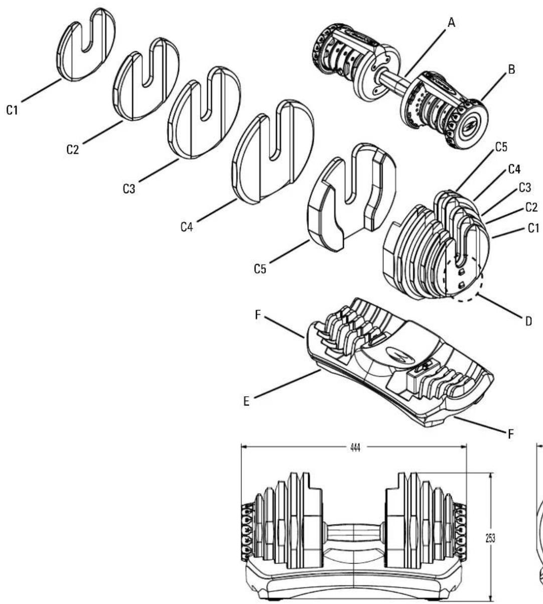 BOWFLEX SelectTech BD1090i - Deltoides anterior e medio - 2