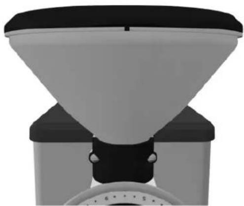 3D rendering of a mechanical funnel or filter device with no visible text or symbols