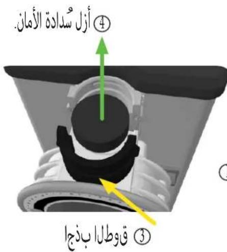 أزل سدادة الأمن. ④ قروطلا بذجا ③