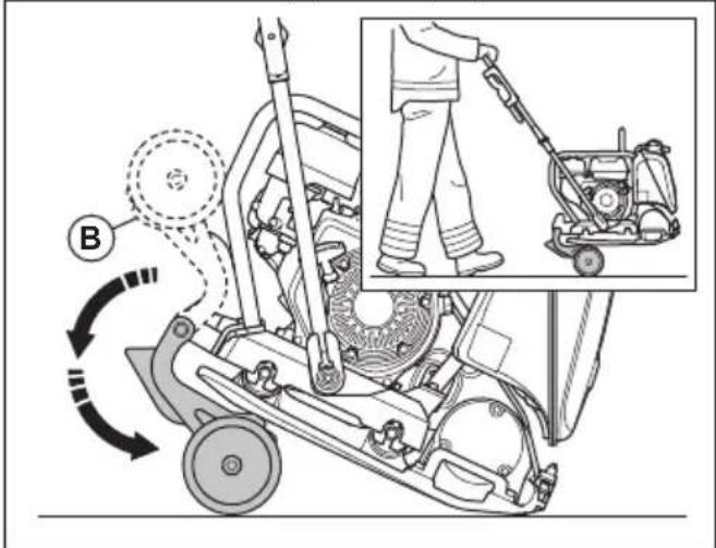 HUSQVARNA LF 80 - Engagement des roues de transport (option) - 2