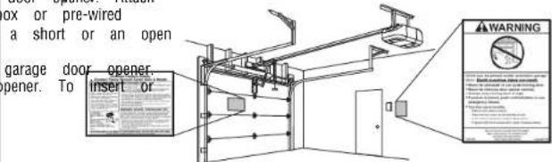LIFT-MASTER 85870 - Wire the Door Control to the Garage Door Opener 3 Attach the Warning Labels - 1