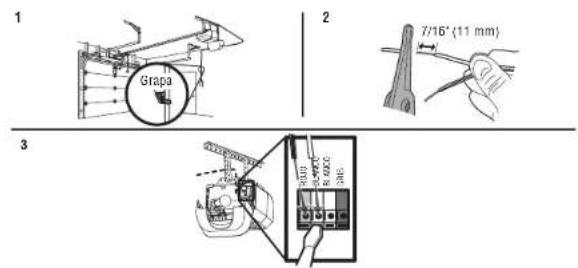 LIFT-MASTER 85870 - Conectar el mando de la puerta al mando del garaje Pegue las etiquetas de advertencia - 1