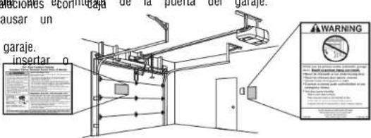 LIFT-MASTER 85870 - Conectar el mando de la puerta al mando del garaje Pegue las etiquetas de advertencia - 2