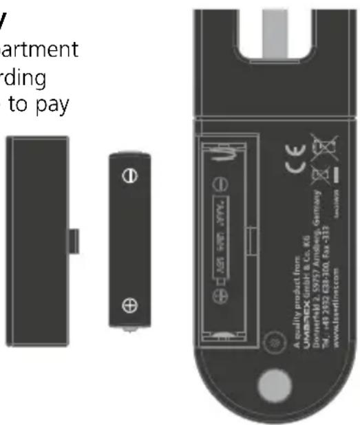 Laserliner ThermoControl Air - Inserting battery - 1