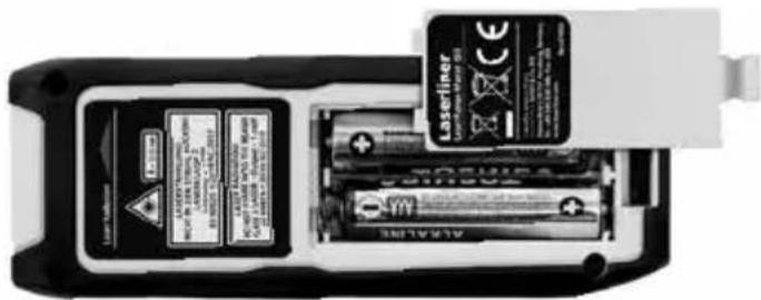 Laserliner LaserRangeMaster Gi3 - Innlegging av batterier - 1