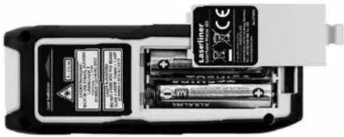 Laserliner LaserRangeMaster Gi3 - Zakladanie baterii - 1
