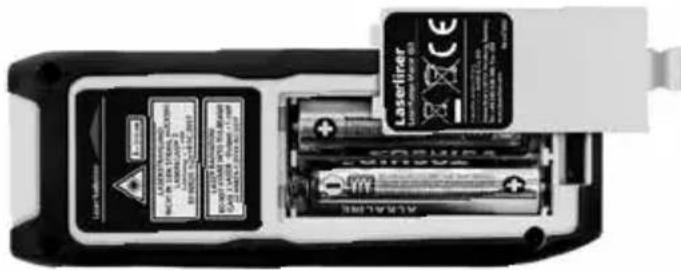 Laserliner LaserRangeMaster Gi3 - Isætning af batterier - 1