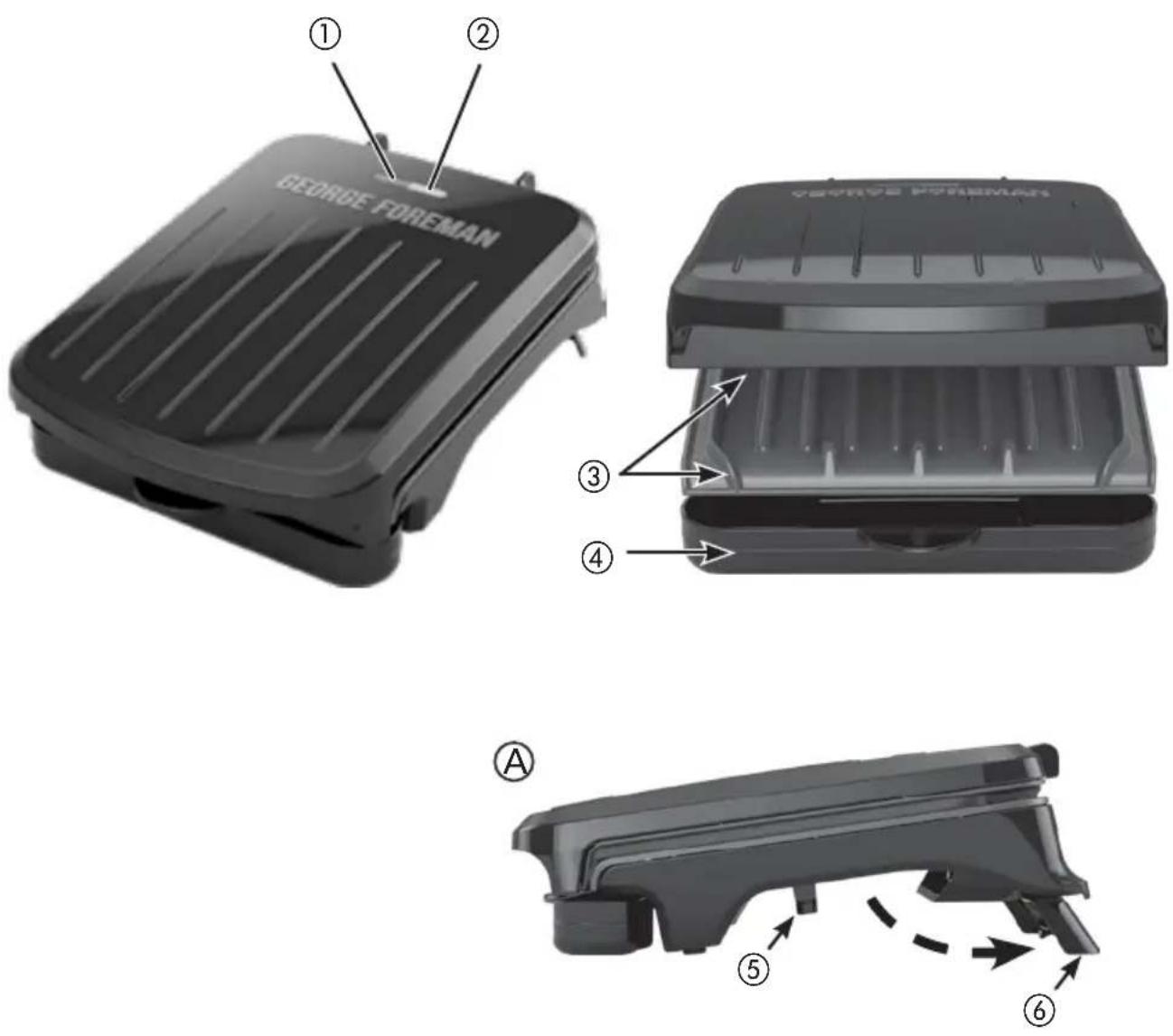 GEORGE FOREMAN GRS040B - GETTING TO KNOW YOUR GRILL - 1