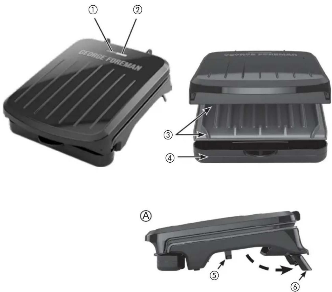 GEORGE FOREMAN GRS040B - Familiarisation avec votre GRIL - 1